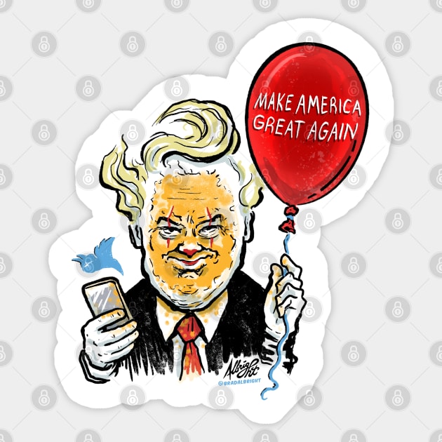 Trumpennywise Evil Clown in Chief Sticker by BradAlbright